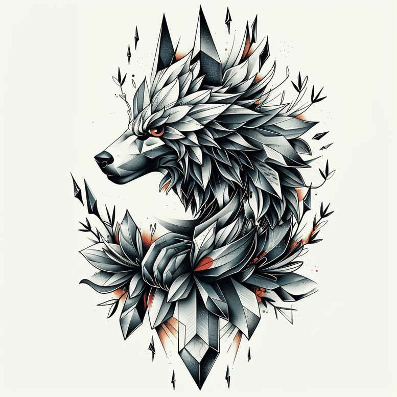 wolves tattoo design ideas decorative elements cold gaze for shoulder