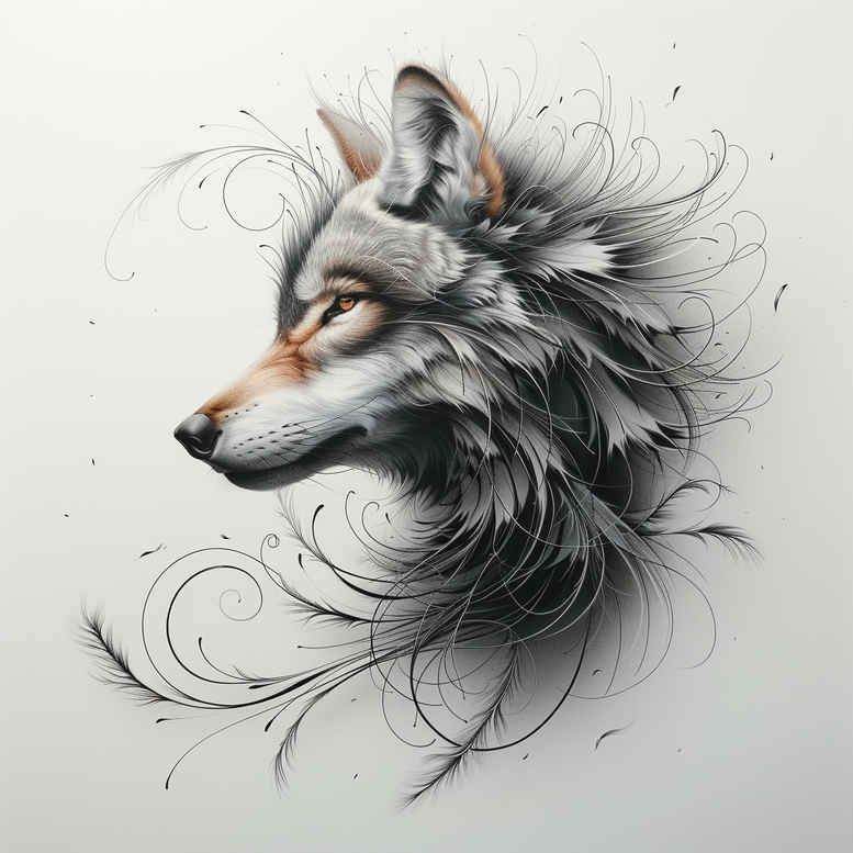wolves tattoo design ideas Realism dynamic shadows fang bearer embodying courage