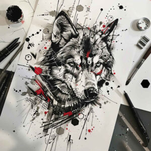 wolves tattoo design ideas Realism realistic dimension fang bearer for foot
