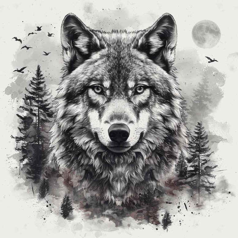 wolves tattoo design ideas refined lines fang bearer for ribs