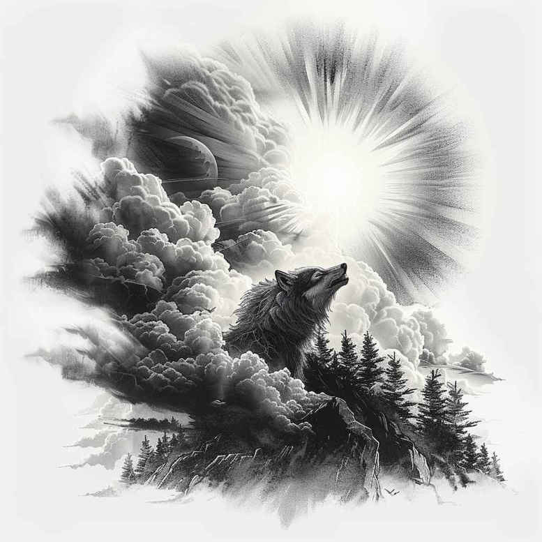 wolves tattoo design ideas Realism natural contours fang bearer for shin