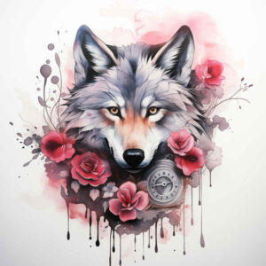 wolves tattoo design ideas saturated hues fang bearer represents resilience