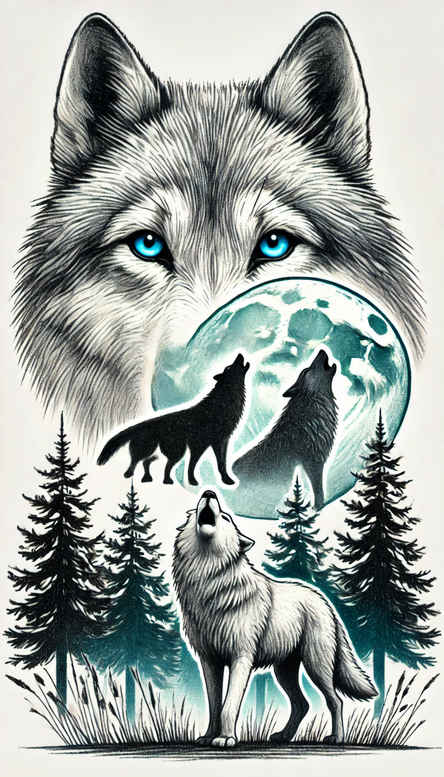 wolves tattoo design ideas Realism soft contrast feral echo for arm