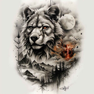 wolves tattoo design ideas watercolor-style feral echo for back of neck
