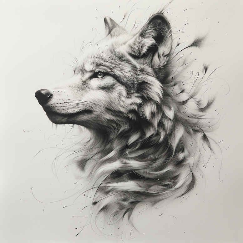 wolves tattoo design ideas ultra-detailed feral echo symbolising resilience