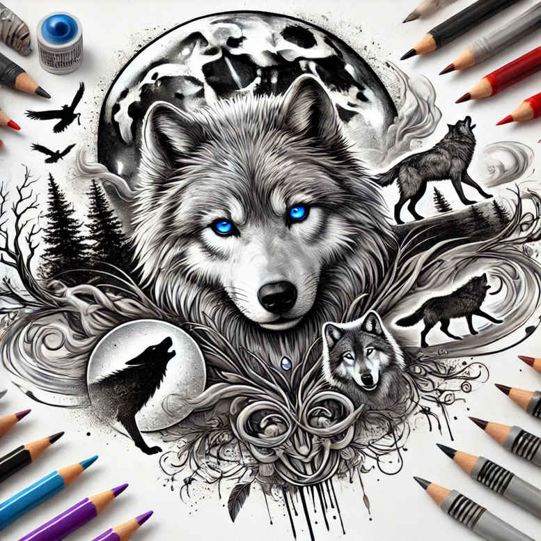 wolves tattoo design ideas phantasmagoric fierce loyalty for biceps