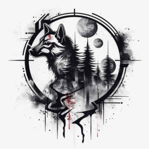 wolves tattoo design ideas Surrealism visual paradox fierce loyalty stands for strength