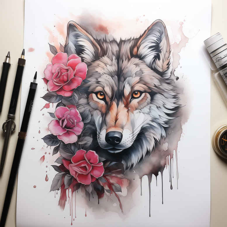 wolves tattoo design ideas vector-style forest spirit embodying resilience