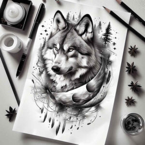 wolves tattoo design ideas matte-finish forest spirit represents strength