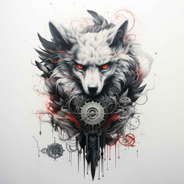 wolves tattoo design ideas color overlays hunting presence courage and power