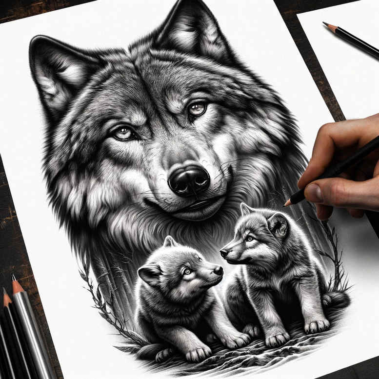 wolves tattoo design ideas color depth hunting presence for side