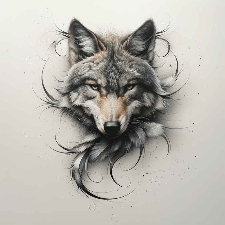 wolves tattoo design ideas Surrealism shimmering forms hunting presence for toe