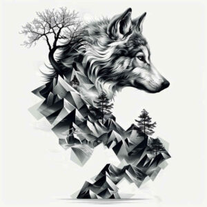wolves tattoo design ideas Realism portrait realism lone hunter for behind ear