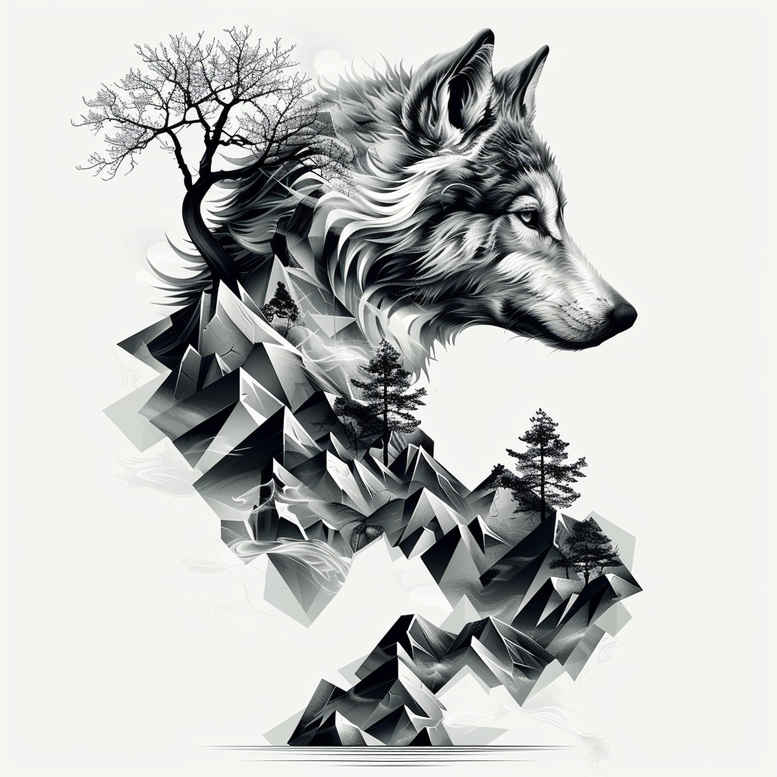 wolves tattoo design ideas Realism portrait realism lone hunter for behind ear