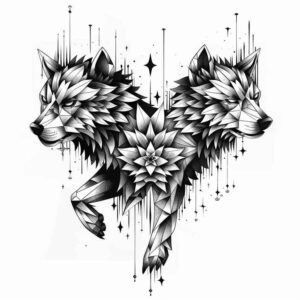 wolves tattoo design ideas Surrealism mysterious moon howler shows strength