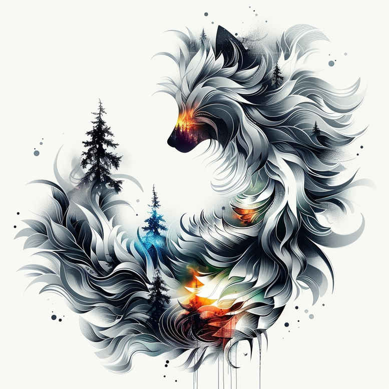 wolves tattoo design ideas solid blacks moonlit watcher for spine