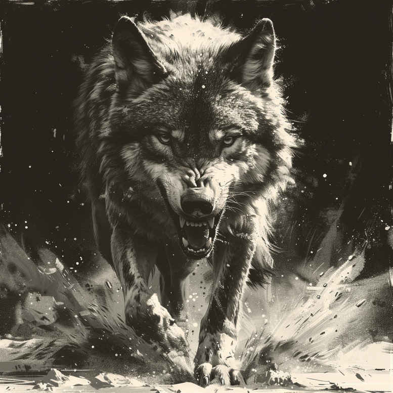 wolves tattoo design ideas Surrealism melting forms moonlit watcher symbolising courage