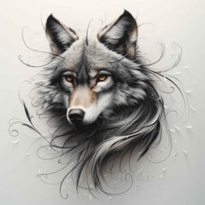 wolves tattoo design ideas Realism ultra detailed mountain shadow for hip