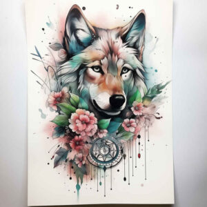 wolves tattoo design ideas textured mountain shadow symbolising resilience