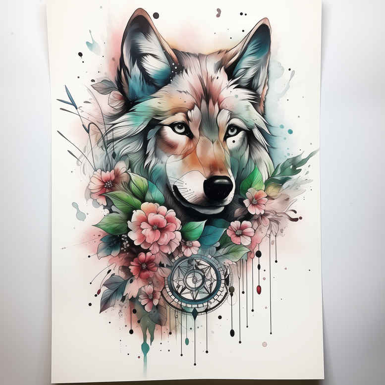 wolves tattoo design ideas textured mountain shadow symbolising resilience