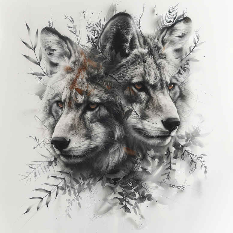 wolves tattoo design ideas vivid hues mystic path for hip