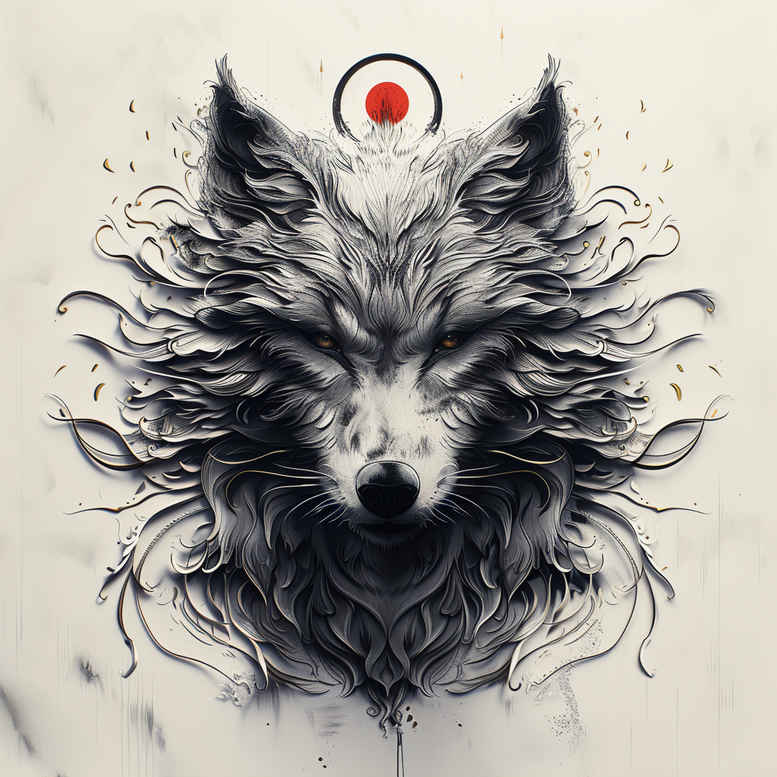 wolves tattoo design ideas Neotraditional balanced tones mystic path represents endurance
