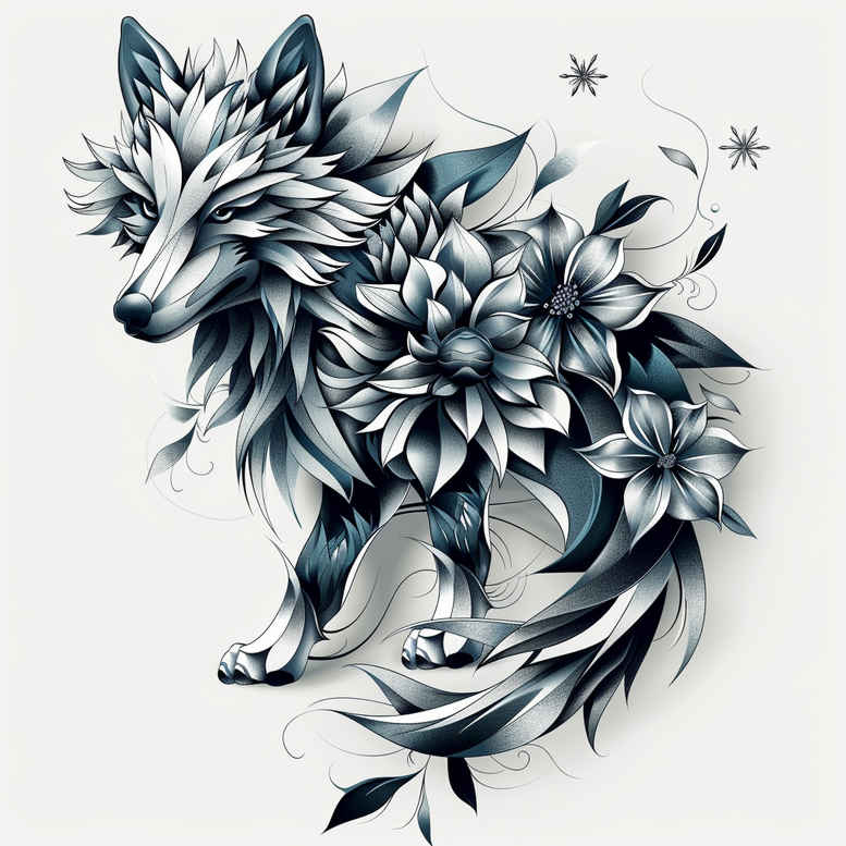 wolves tattoo design ideas refined lines nature\'s ghost for lower back