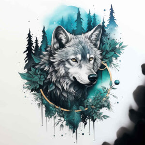 wolves tattoo design ideas Surrealism subconscious themes nature\'s ghost for nape