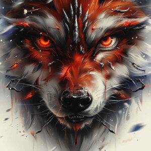 wolves tattoo design ideas Surrealism hyperreal nature\'s ghost for neck