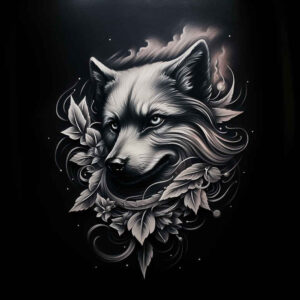 wolves tattoo design ideas Surrealism fantasy-inspired nature\'s ghost for upper arm