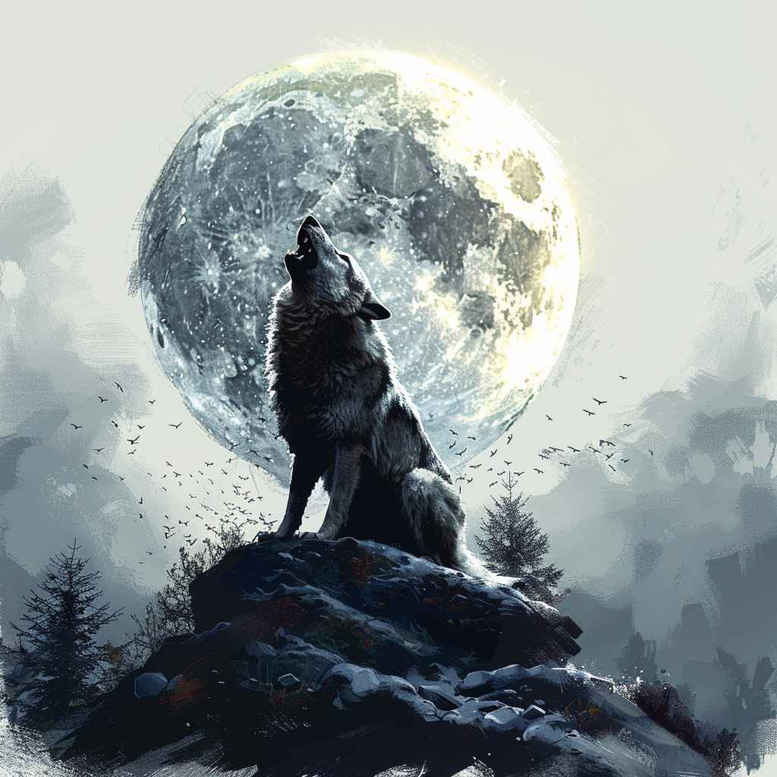 wolves tattoo design ideas Surrealism enigmatic light nature\'s ghost for upper thigh