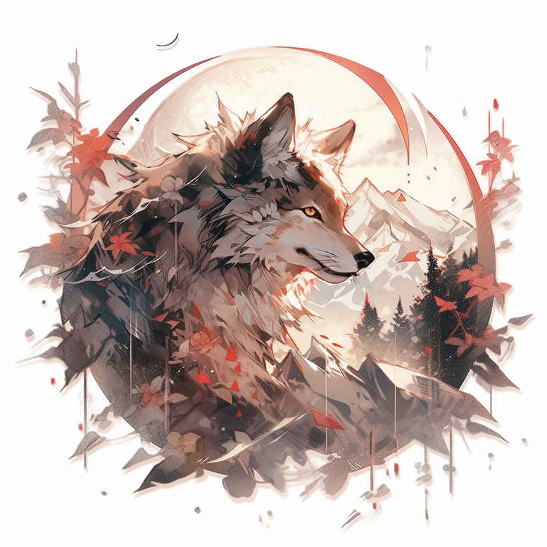 wolves tattoo design ideas color overlays night stalker symbol of perseverance