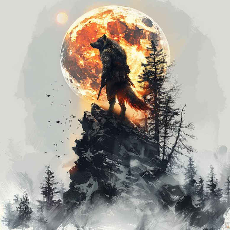 wolves tattoo design ideas Realim light and shadow play nocturnal strength for collarbone