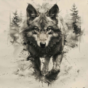 wolves tattoo design ideas hyperrealistic nocturnal strength for lower thigh