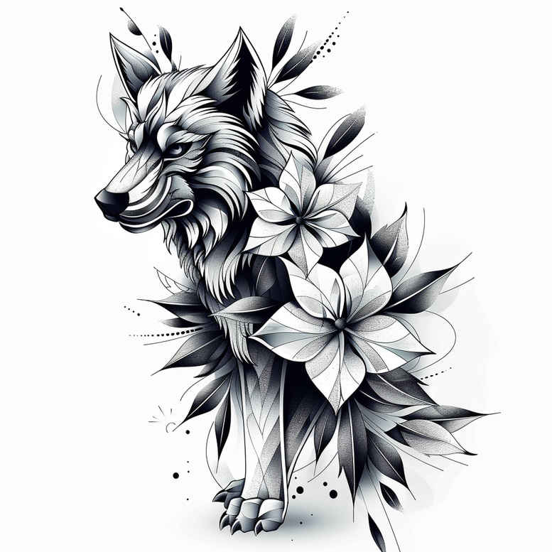 wolves tattoo design ideas Realism reflective light nocturnal strength for stomach
