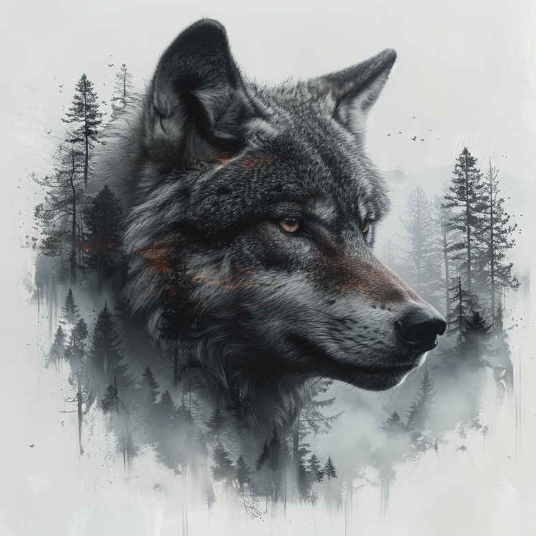 wolves tattoo design ideas balanced color nocturnal strength symbolising endurance