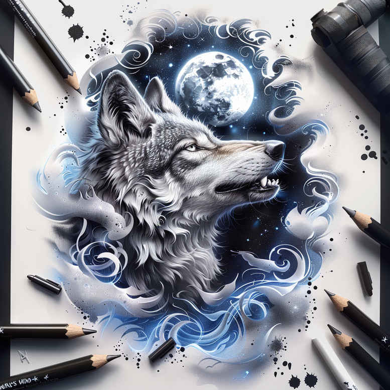 wolves tattoo design ideas Realism light play pack leader for ribs
