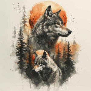 wolves tattoo design ideas color saturation pack leader for side torso