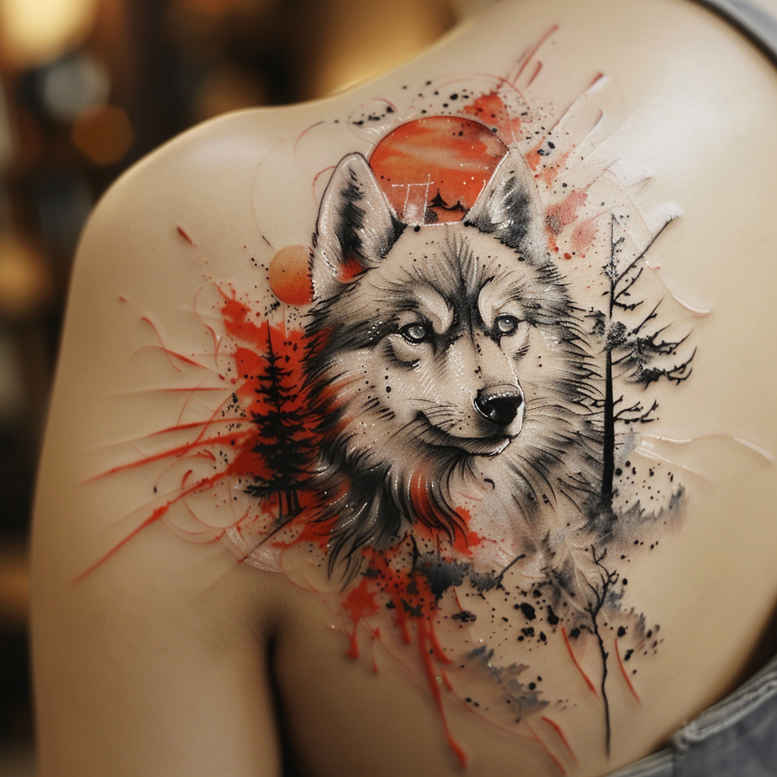 wolves tattoo design ideas low-key rugged survival for behind ear