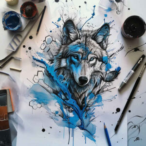 wolves tattoo design ideas clear lines shadow runner embodying endurance