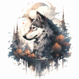wolves tattoo design ideas bold texture shadow runner for abdomen