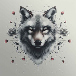 wolves tattoo design ideas Realism sharp focus shadow runner for triceps