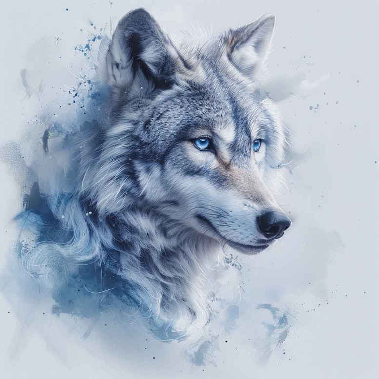 wolves tattoo design ideas Surrealism hallucinogenic sharp senses for back of neck