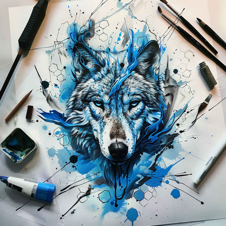 wolves tattoo design ideas Realism refined lines sharp senses for heel