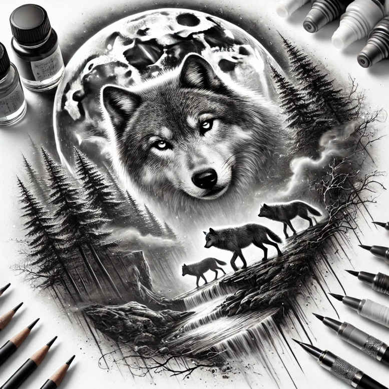 wolves tattoo design ideas bold motifs silent howl determination and power