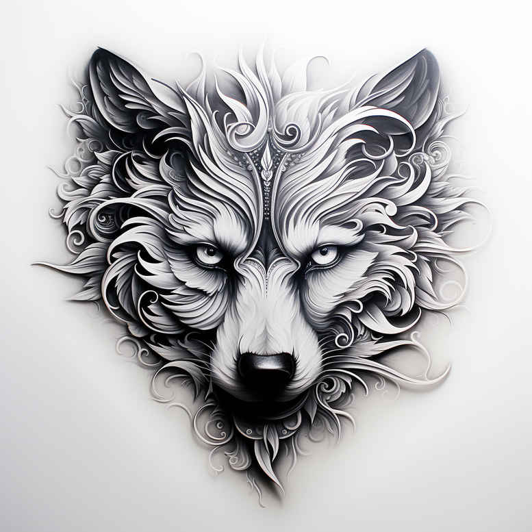 wolves tattoo design ideas vivid gradients silent howl embodying resilience