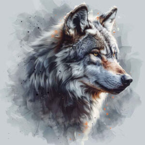 wolves tattoo design ideas Surrealism chromatic aberration silent howl for lower chest