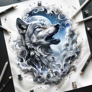 wolves tattoo design ideas dynamic linework silent howl for shin