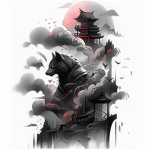 wolves tattoo design ideas Surrealism morphic silent howl resilience and power