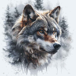 wolves tattoo design ideas Surrealism disorienting silent predator for behind ear